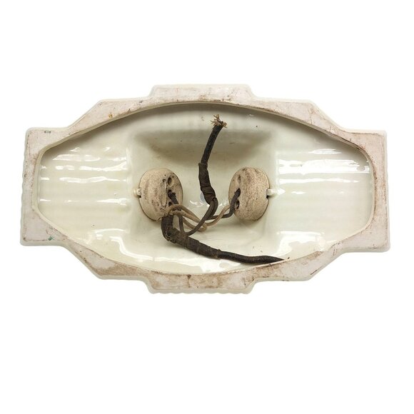 Antique Art Deco Victorian Porcelain Ceiling Light Fixture With Floral Design 15 - Picture 6 of 9